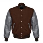 Brown and Gray Varsity Jacket