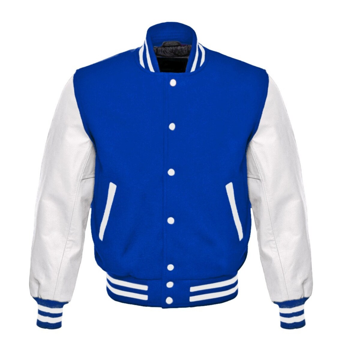 Royal Blue and White Varsity Jacket – Little Tailor Wear